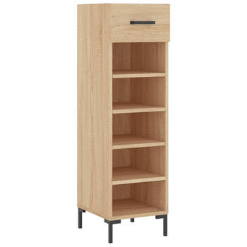 The Living Store Schoenenkast - Sonoma Eiken - 30 x 35 x 105 cm - Bewerkt hout en ijzer