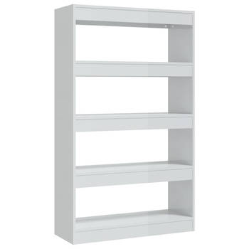 The Living Store Boekenkast - Hoogglans wit - 80 x 30 x 135 cm - Stevig en veelzijdig