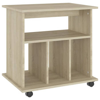 The Living Store Verrijdbare Kast - Sonoma Eiken - 60 x 45 x 60 cm - Spaanplaat