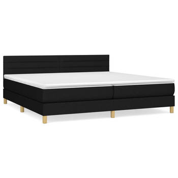 The Living Store Boxspringbed - Comfort - Bed - 203x200x78/88 cm - Zwart - stof (100% polyester) - multiplex en