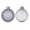 Decoris - Kerstbal glas d6 cm mist blauw 6st kerst