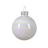 Decoris - Kerstbal glas d6 cm wit/iris 6st kerst