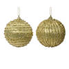 Decoris - Kerstbal foam d8 cm licht goud a2 I kerst