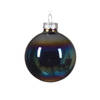 Decoris - Kerstbal glas d6 cm zwart iris 6st kerst