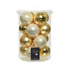 Decoris - Kerstbal glas d8 cm parel/goud 16st kerst