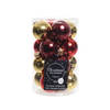 Decoris - Kerstbal glas d3.5 cm rood/goud 16st kerst