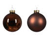 Decoris - Kerstbal glas d7 cm espresso ass 8st kerst