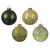 Decoris - Kerstbal glas d8 cm groen ass kerst