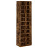 The Living Store Schoenenrek Gerookt Eiken - 54x34x183 cm - Met 22 schappen - Bewerkt hout