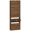 The Living Store Schoenenkast Classic - Schoenopberger 5 lades - 59x17x169 cm