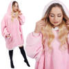 Hoodie Deken Deken Met Mouwen One Size Roze