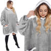 Hoodie Deken - Deken Met Mouwen - One Size - Grijs