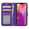 Basey iPhone 13 Mini Hoesje Bookcase Kunstleer - iPhone 13 Mini Hoes Flip Case Book Cover - Paars