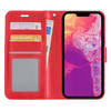 Basey iPhone 13 Mini Hoesje Book Case Kunstleer Cover Hoes -Rood