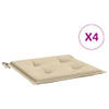 The Living Store Stoelkussens - 50 x 50 x 3 cm - Beige - Waterafstotend