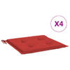 The Living Store Stoelkussens Rood - Oxford stof - 40x40x3 cm - Duurzaam en comfortabel - Geschikt voor binnen en