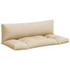The Living Store Palletkussens - polyester - 110 x 58 x 10 cm - beige