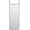 The Living Store Deurspiegel - Zwart Aluminium - 30x80 cm - Hoogte verstelbaar