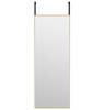 The Living Store Deurspiegel - Goud - 30 x 80 cm - Aluminium frame - In hoogte verstelbaar