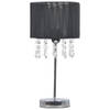 The Living Store Classic Bureaulamp - Kristallen Kralen - 20 x 44 cm - Zilver/Zwart/Transparant