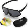 R2B Fietsbril met 5 verwisselbare lenzen - Unisex & Universeel - Sportbril - Fietsaccessoires - Zwart