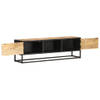 The Living Store Hifi-kast - Ruw mangohout - 130 x 30 x 40 cm - 2 deuren