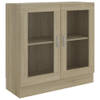 The Living Store Vitrinekast - Boekenkast - 82.5 x 30.5 x 80 cm - Sonoma Eiken