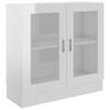 The Living Store Vitrinekast - Hoogglans wit - 82.5 x 30.5 x 80 cm - Stevig en duurzaam