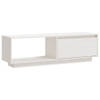 The Living Store Houten TV-meubel - Grenenhout - Wit - 110 x 30 x 33.5 cm - Lades - Opbergschappen