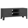 The Living Store TV-meubel Urban - Antraciet - 105 x 35 x 42 cm - Metalen constructie - 2 deuren - 1 schap