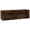 The Living Store TV-meubel - Smoked Oak - 100x30x30 cm - Wall-mounted