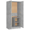 The Living Store Kledingkast 82-5x51-5x180 cm spaanplaat betongrijs - Kast