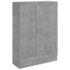 The Living Store Boekenkast Betongrijs - 82.5 x 30.5 x 115 cm - 3 vakken - 2 deuren