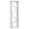 The Living Store Boekenkast - Hoogglans wit - 45 x 24 x 159 cm - 5 grote vakken