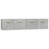 The Living Store Wandkast - Betongrijs - 80 x 35 x 36.5 cm - Bewerkt hout