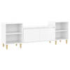 The Living Store Tv-meubel - - 6 vakken - Hoogglans wit - 160 x 35 x 55 cm (B x D x H)