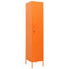 The Living Store lockerkast Oranje Staal - 35 x 46 x 180 cm - Inclusief slot - Verstelbare schappen - Draagvermogen 40