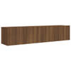 The Living Store TV-meubelset - Houten - Hangende tv-kast - 60 x 30 x 30 cm - Bruineiken