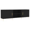 The Living Store TV-meubel - Zwart - 150 x 30 x 50 cm - Stevig bewerkt hout en ijzer