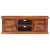 The Living Store Tv-kast Massief Acacia - 112 x 30 x 40 cm - Honingkleurige afwerking