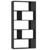 The Living Store Boekenkast Sena - 80x24x159 cm - zwart - bewerkt hout