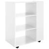 The Living Store Verrijdbare Kast - Hoogglans wit Spaanplaat - 60 x 35 x 75 cm - Mobiel en multifunctioneel