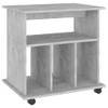 The Living Store Verrijdbare Kast - Printermeubel 60 x 45 x 60 cm - Betongrijs