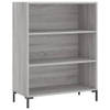 The Living Store Boekenkast - Grijs Sonoma Eiken - 69.5 x 32.5 x 90 cm - Met Metalen Voeten