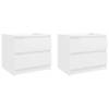 The Living Store Bedkastjes - Hoogglans wit - 50 x 39 x 43.5 cm - 2 lades - Stevige constructie