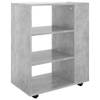 The Living Store Verrijdbare Kast - Betongrijs - 60 x 35 x 75 cm - Spaanplaat