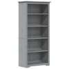 The Living Store Boekenkast - BODO - 5-laags - 80 x 38 x 180 cm - Massief grenenhout - Grijs