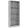 The Living Store Boekenkast - Meubel - 60 x 24 x 142 cm - Grijs Sonoma Eiken