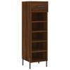 The Living Store Schoenenkast - Bruineiken - 30 x 35 x 105 cm - Duurzaam hout - 1 lade - 5 open vakken