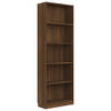 The Living Store Boekenkast Bruineiken - 60 x 24 x 175 cm - 5-laags